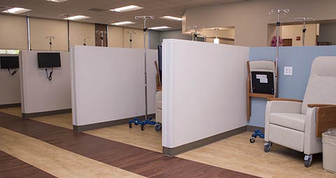Baptist Hospital infusion center booths